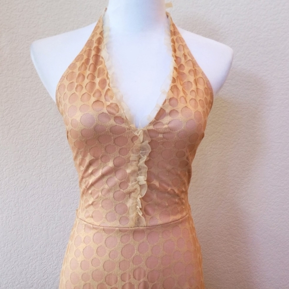 Heart Moon Star Y2K rose gold halter dress - Picture 2 of 10